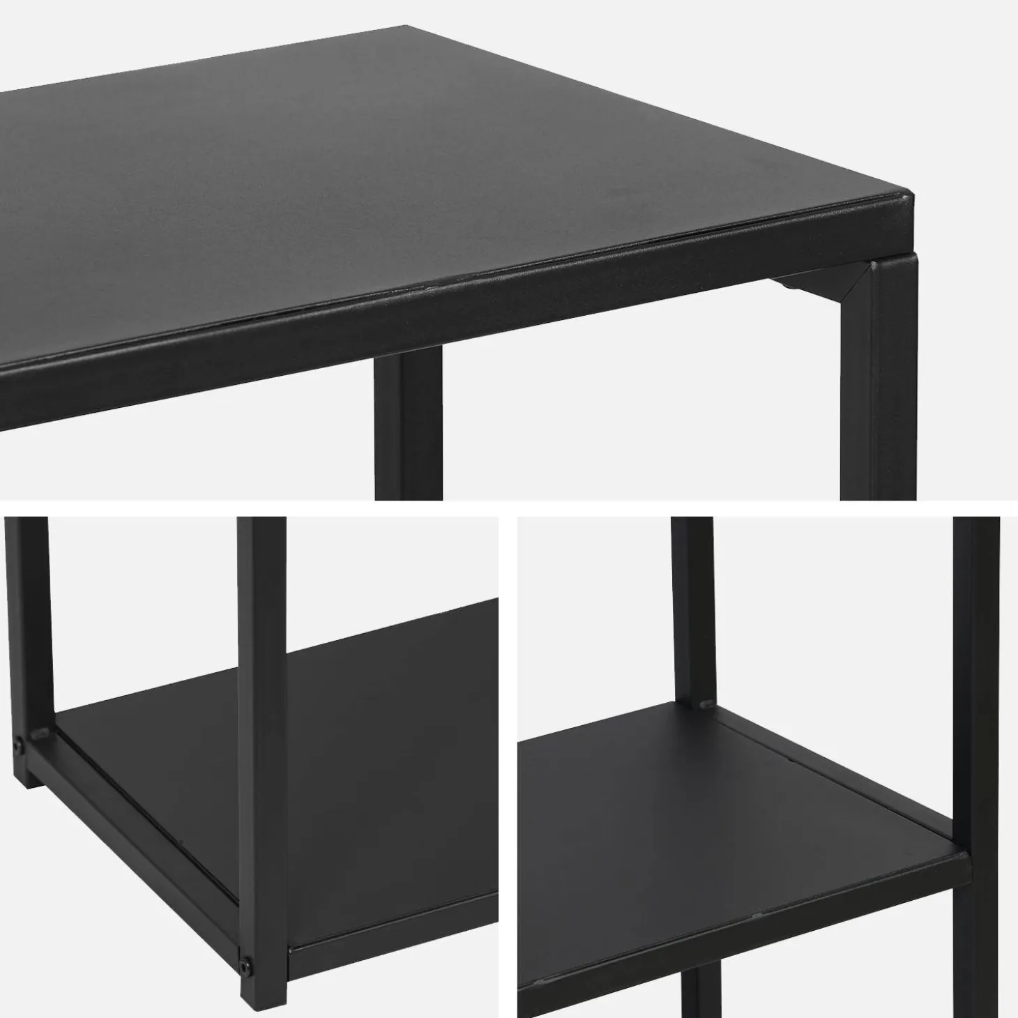 Estante industrial em metal preto, 3 prateleiras, 120cm