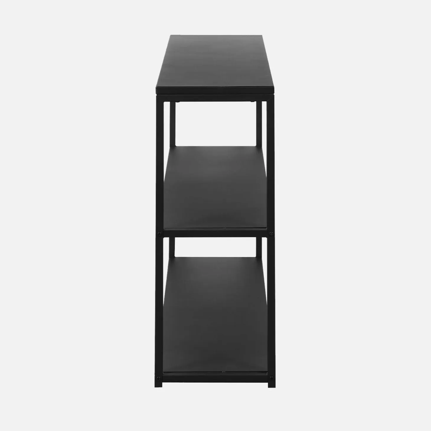 Estante industrial em metal preto, 3 prateleiras, 120cm