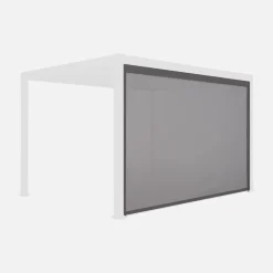 Estore lateral de enrolar em alumínio e textilene para pérgola bioclimática, 4m
