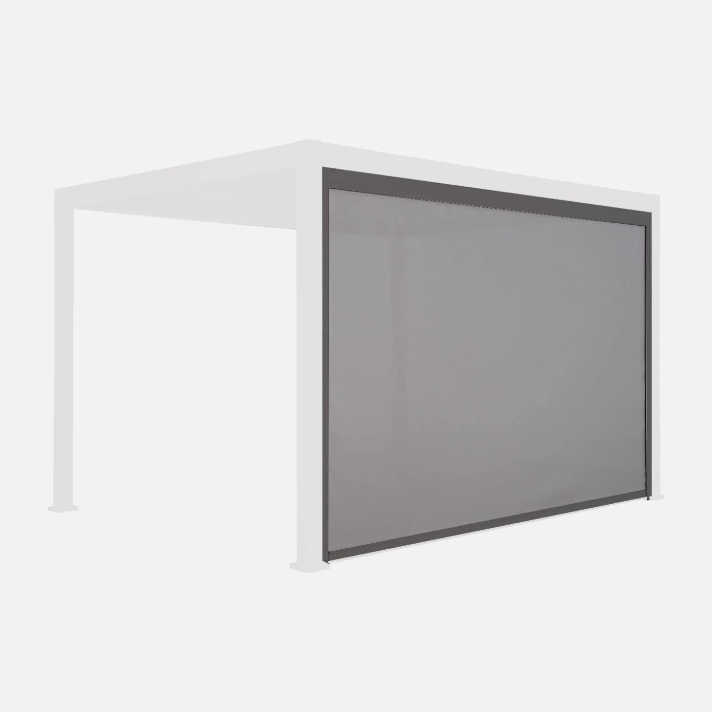 Estore lateral de enrolar em alumínio e textilene para pérgola bioclimática, 4m