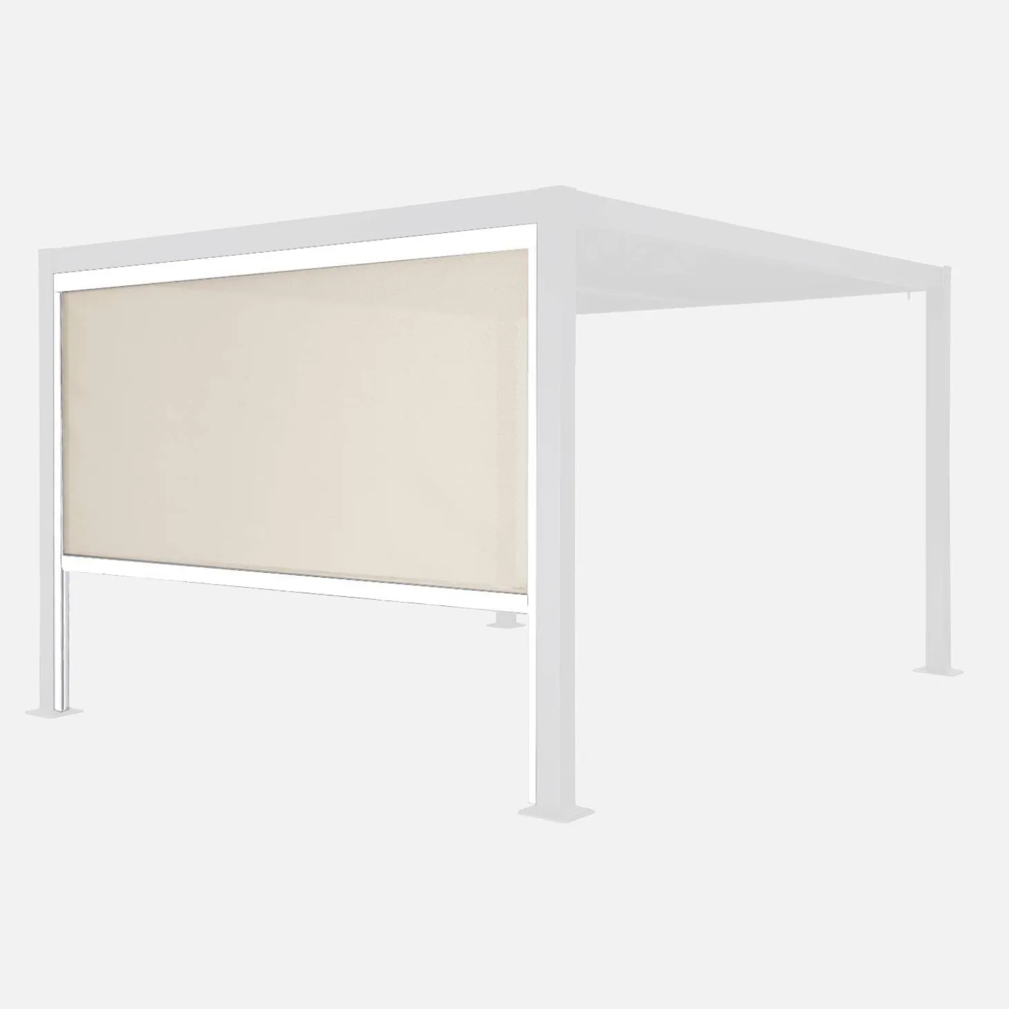 Estore lateral de enrolar em alumínio e textilene para pérgola bioclimática, 3m