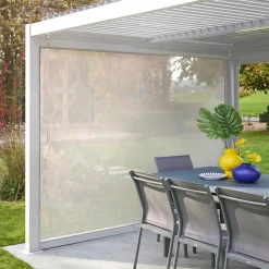 Estore lateral de enrolar em alumínio e textilene para pérgola bioclimática, 3m