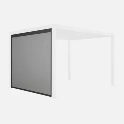 Estore lateral de enrolar em alumínio e textilene para pérgola bioclimática, 3m