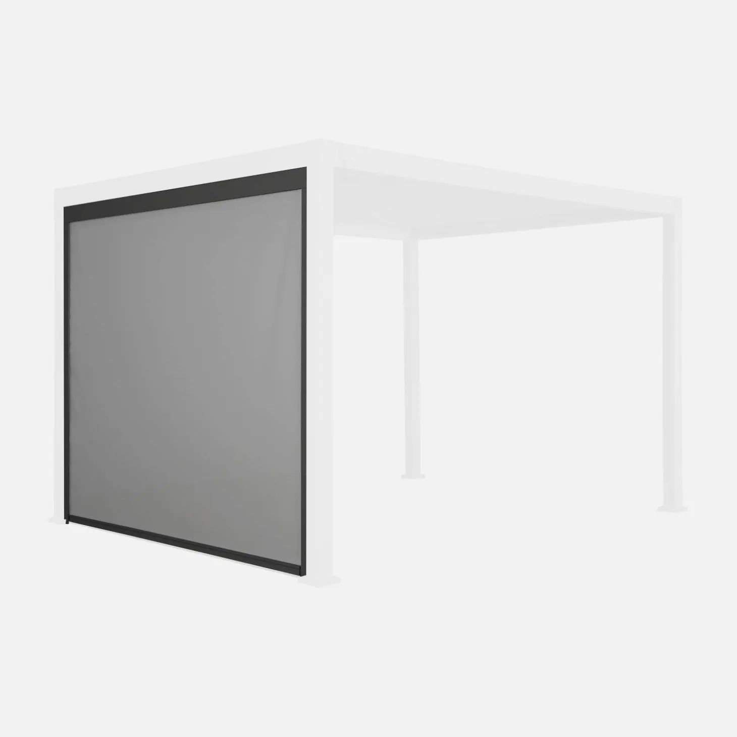 Estore lateral de enrolar em alumínio e textilene para pérgola bioclimática, 3m