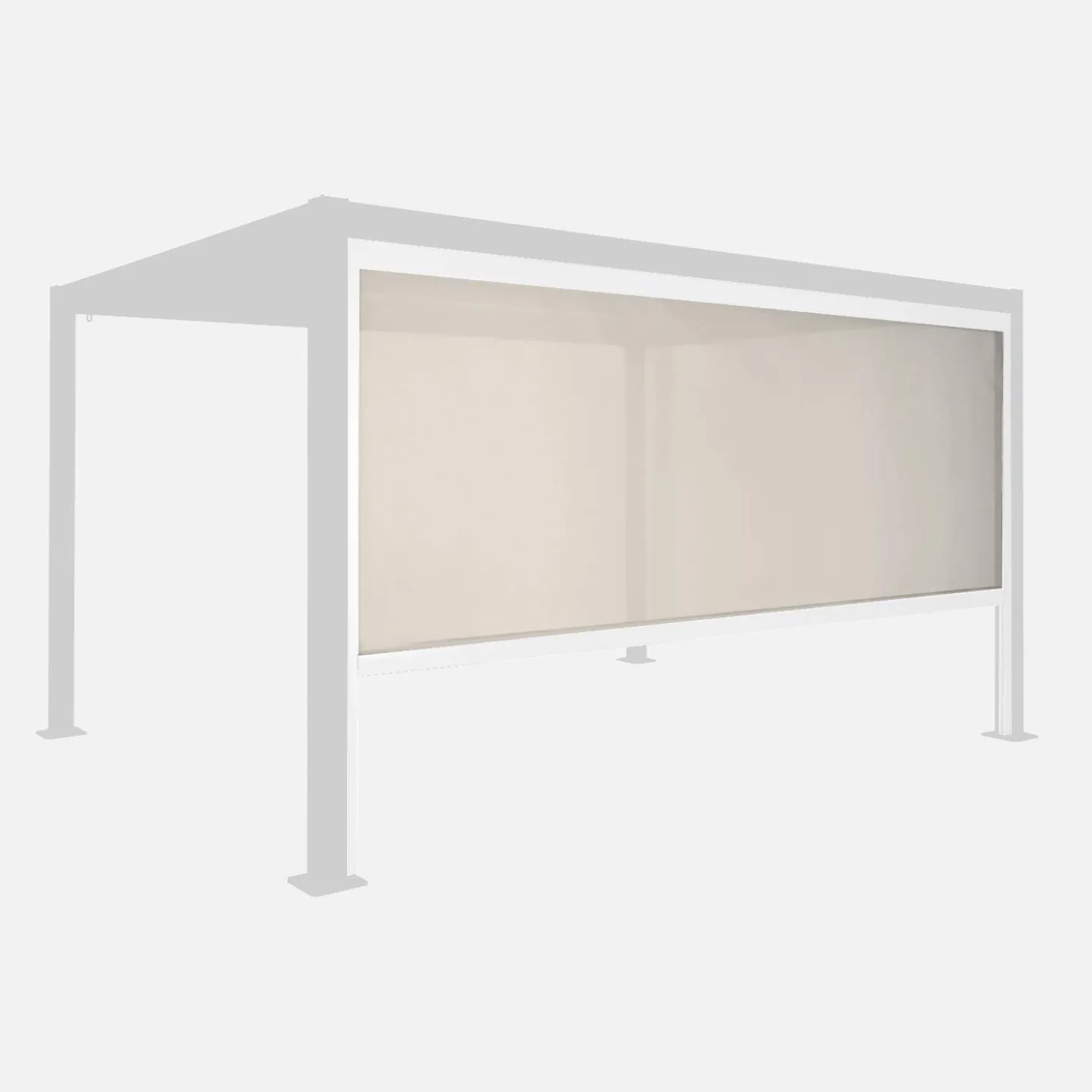 Estore lateral de enrolar em alumínio e textilene para pérgola bioclimática, 4m