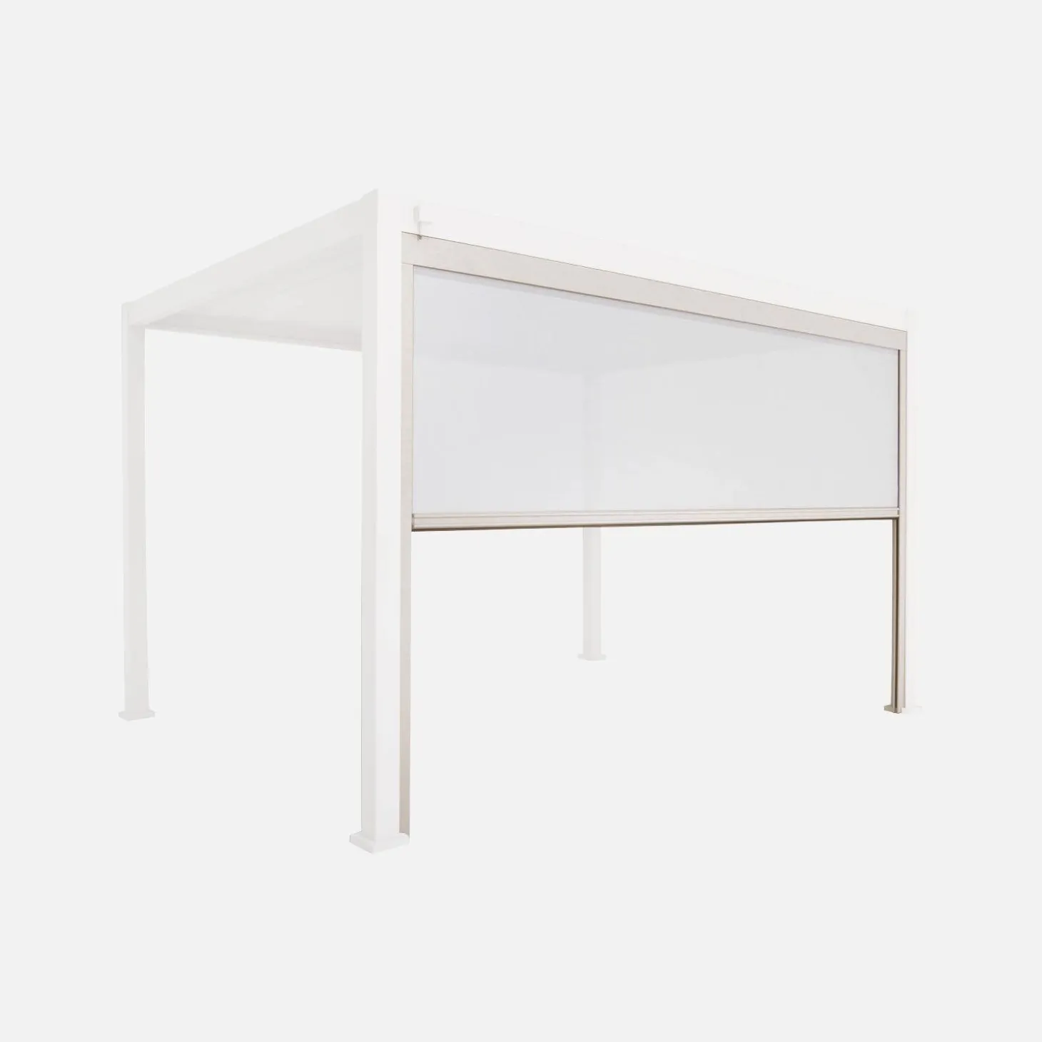 Estore lateral de enrolar em alumínio e textilene para pérgola bioclimática, 4m