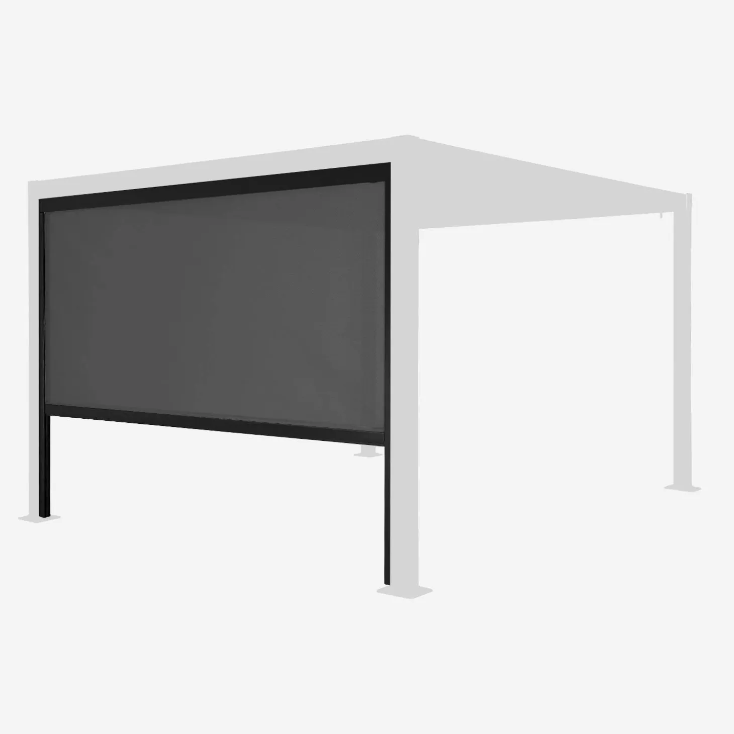 Estore lateral de enrolar em alumínio e textilene para pérgola bioclimática, 3m