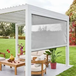 Estore lateral de enrolar em alumínio e textilene para pérgola bioclimática, 3m