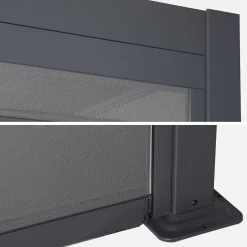 Estore lateral de enrolar em alumínio e textilene para pérgola bioclimática, 3m