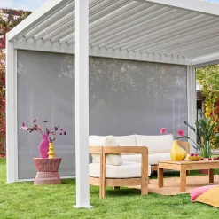 Estore lateral de enrolar em alumínio e textilene para pérgola bioclimática, 4m