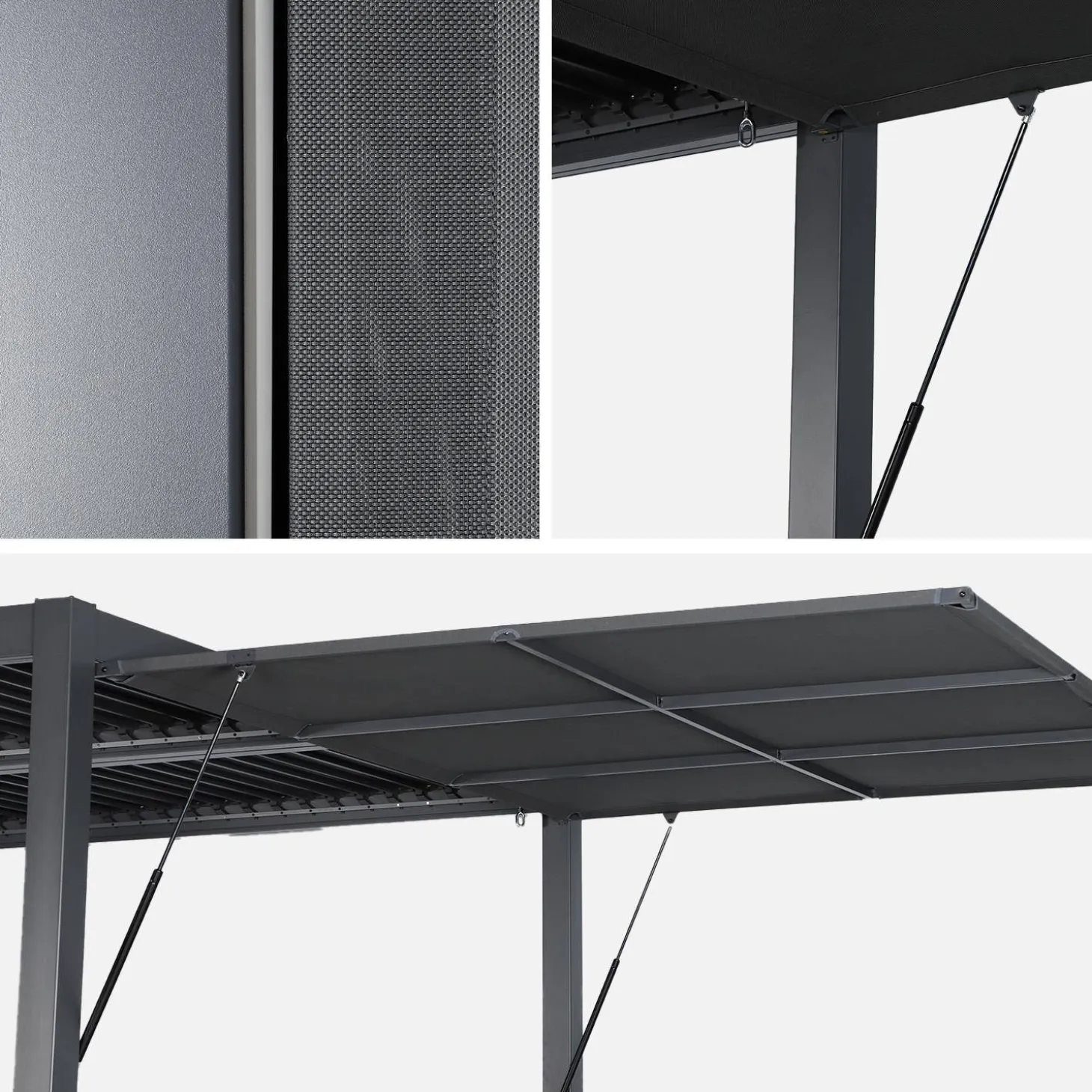 Estore lateral retrátil em alumínio e textileno para pérgola bioclimática, 3m