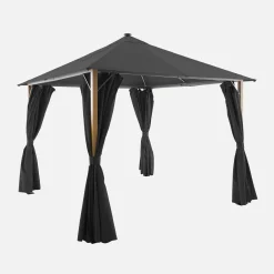 Gazebo em alumínio 3x3m com cortinas e LED