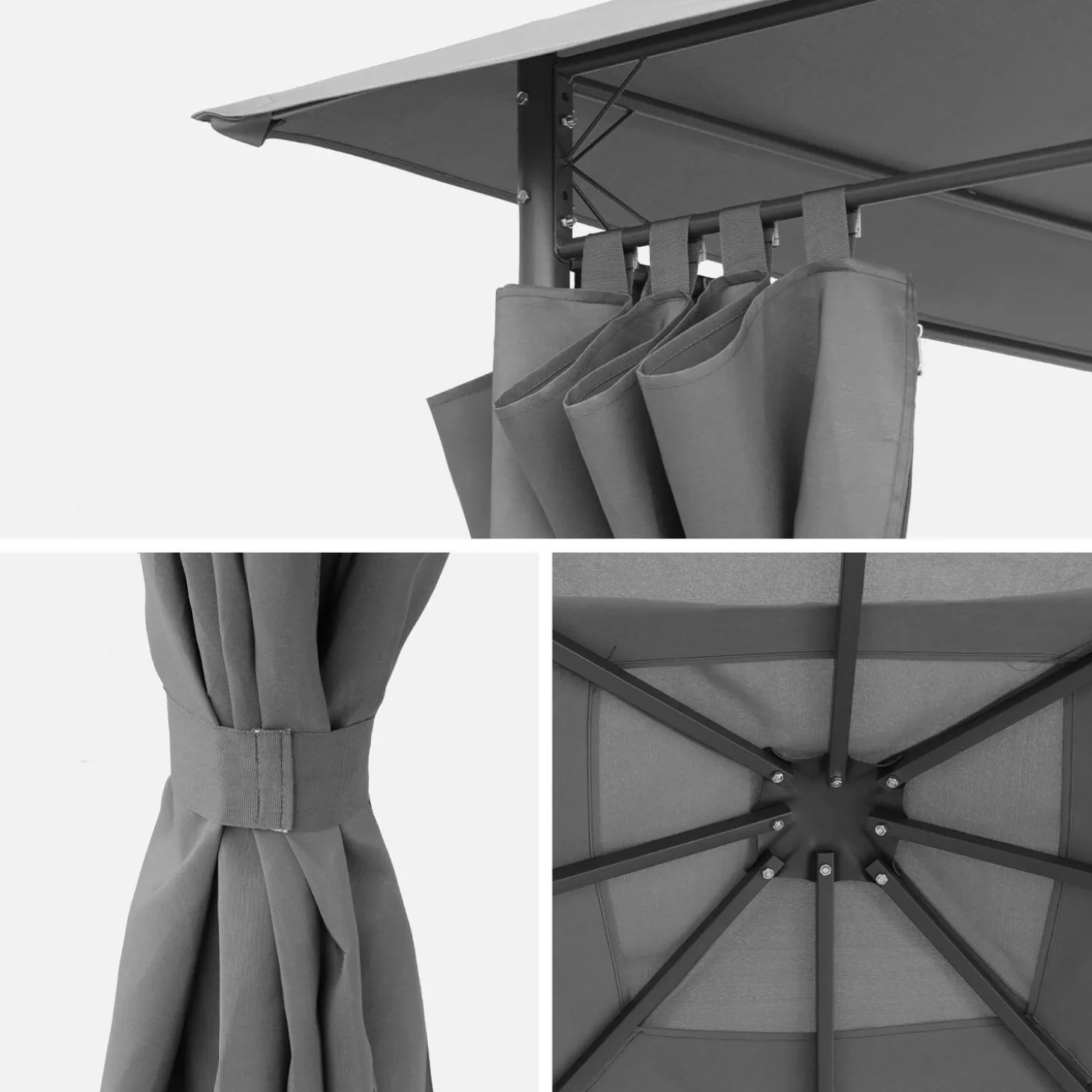 Gazebo para eventos com cortinas, 3x4m