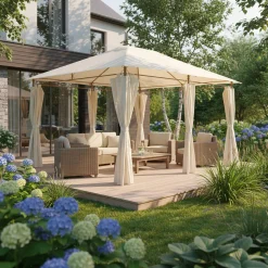 Gazebo para eventos com cortinas, 3x4m