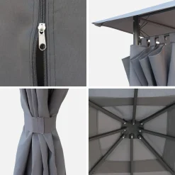 Gazebo 3x3m com cortinas