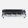 Grelhador a gás 4 queimadores inox 10kW com carrinho com carrinho e utensílios