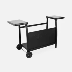 Grelhador a gás 4 queimadores inox 10kW com carrinho com carrinho e utensílios