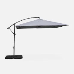 Guarda-sol quadrado excêntrico, 3x3m