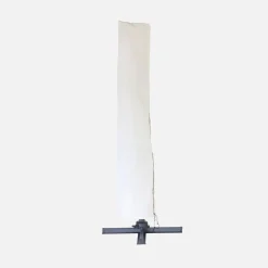 Guarda-sol quadrado excêntrico com mastro efeito madeira, 3x3m