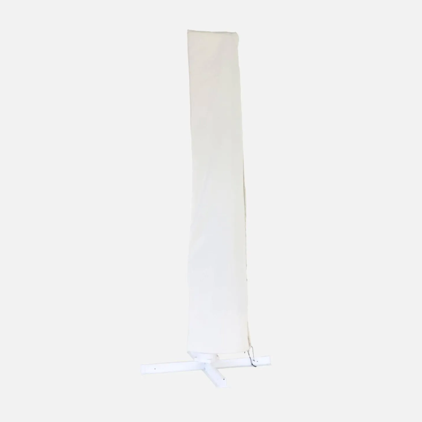 Guarda-sol quadrado excêntrico com mastro efeito madeira, 3x3m