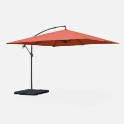 Guarda-sol quadrado excêntrico, 3x3m