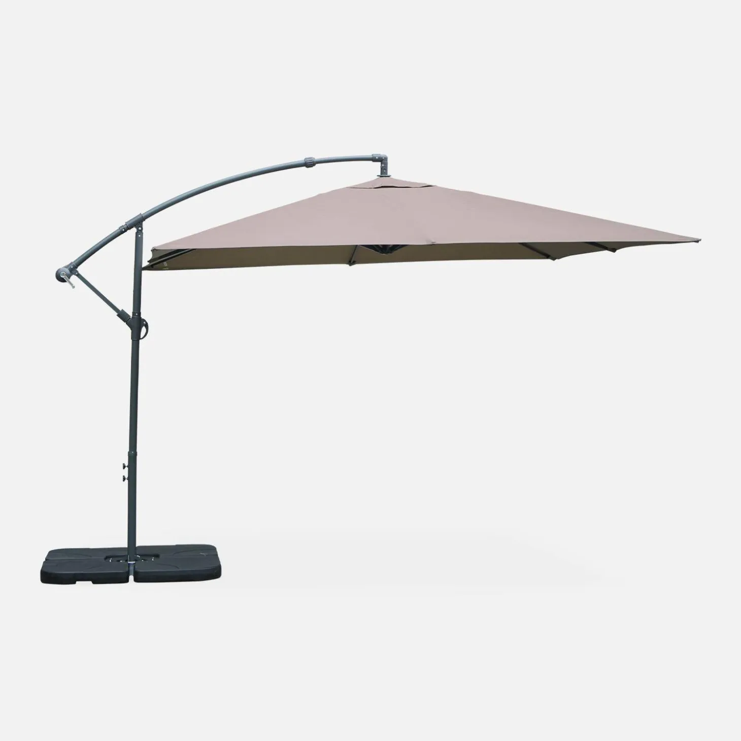 Guarda-sol quadrado excêntrico, 3x3m
