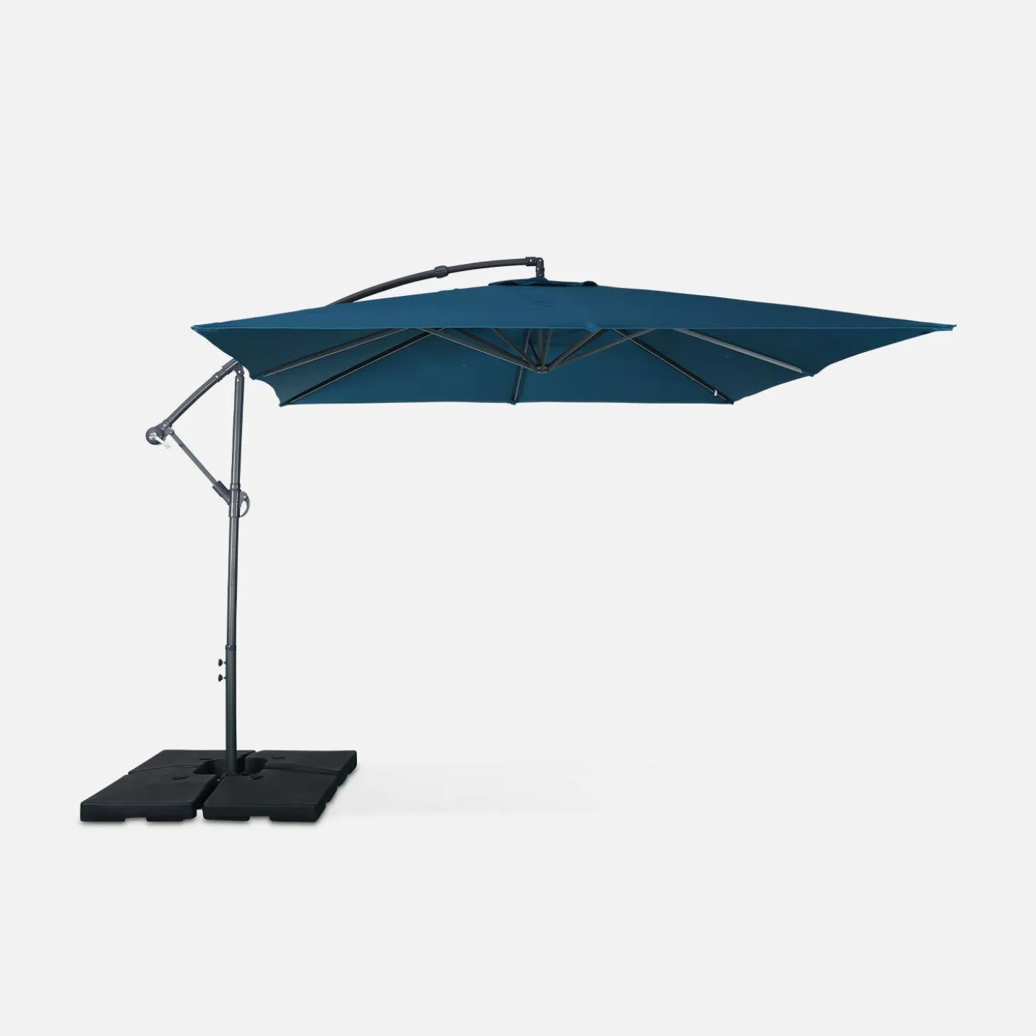 Guarda-sol quadrado excêntrico, 3x3m