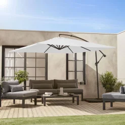 Guarda-sol quadrado excêntrico, 3x3m