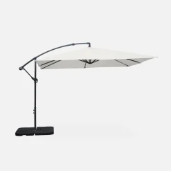 Guarda-sol quadrado excêntrico, 3x3m