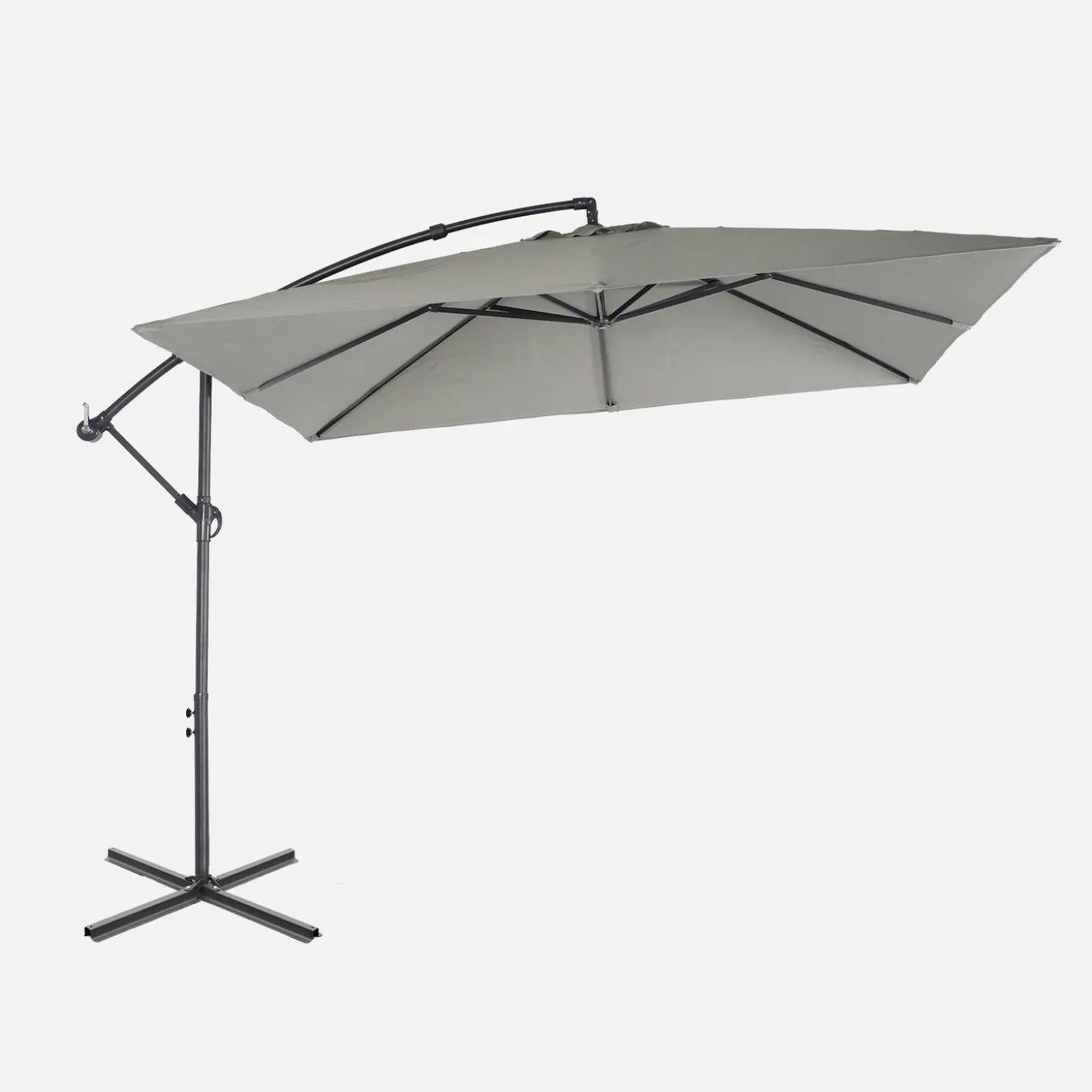 Guarda-sol quadrado excêntrico, 3x3m