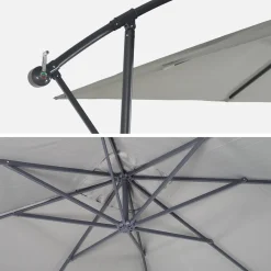 Guarda-sol quadrado excêntrico, 3x3m