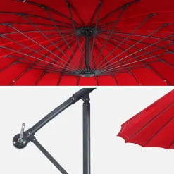 Guarda-sol redondo excêntrico, 3m