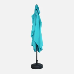 Guarda-sol retangular com mastro efeito madeira, 2x3m