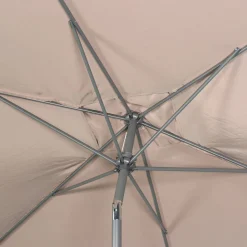 Guarda-sol retangular com mastro efeito madeira, 2x3m