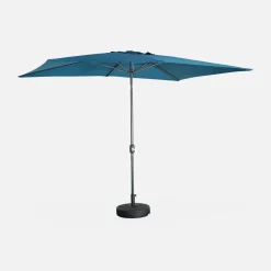 Guarda-sol retangular com mastro efeito madeira, 2x3m