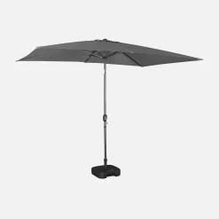 Guarda-sol retangular com mastro efeito madeira, 2x3m