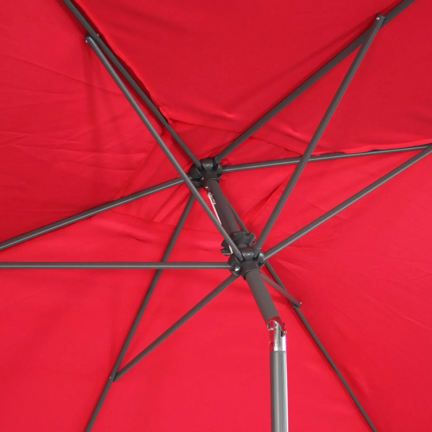 Guarda-sol retangular com mastro efeito madeira, 2x3m