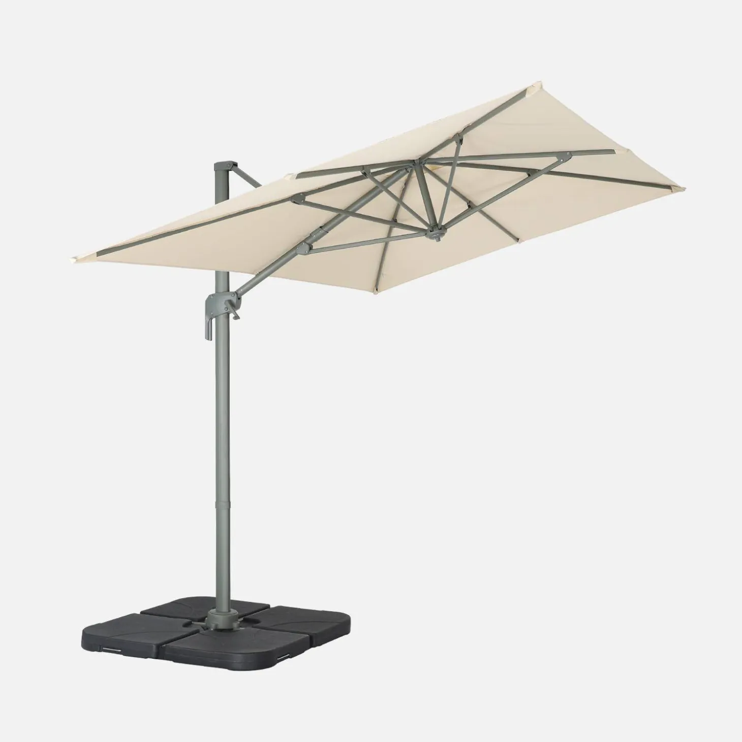 Guarda-sol retangular excêntrico, 3x2m