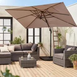 Guarda-sol retangular excêntrico, 3x2m