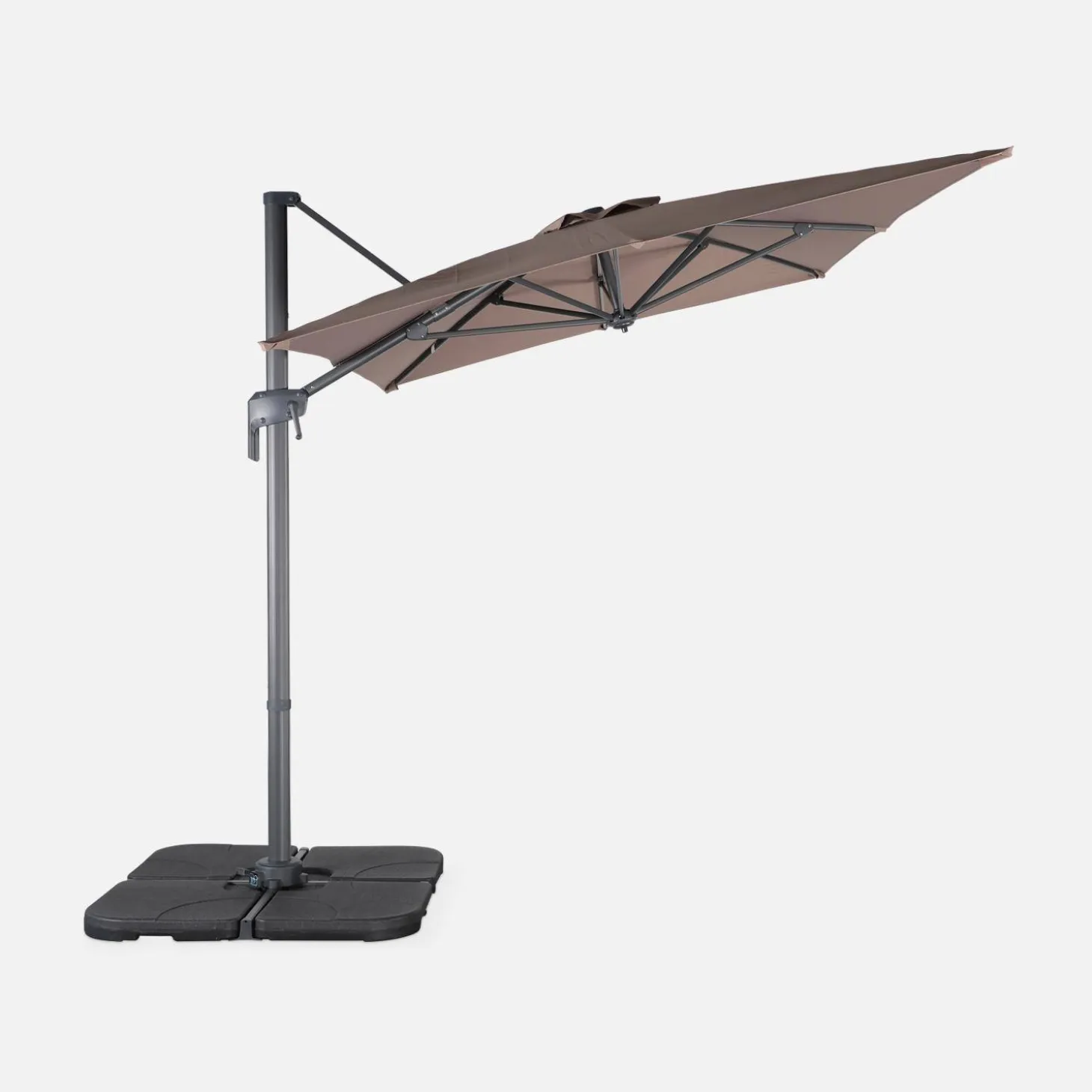 Guarda-sol retangular excêntrico, 3x2m