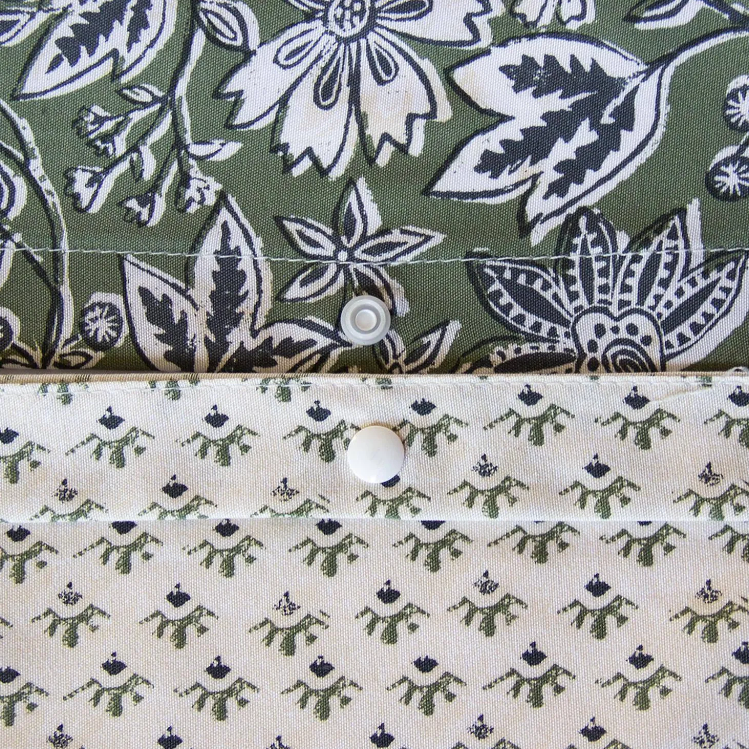 Jogo de cama de casal de algodão e lyocell com estampado floral verde