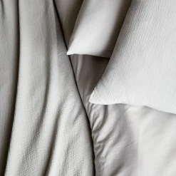 Jogo de cama de gaze de algodão cinza claro