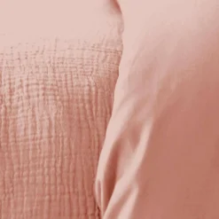 Jogo de cama em gaze de algodão, cor pêssego