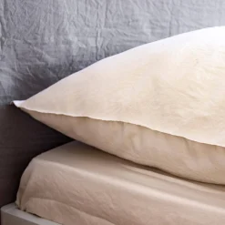 Jogo de cama em microfibra lavada areia
