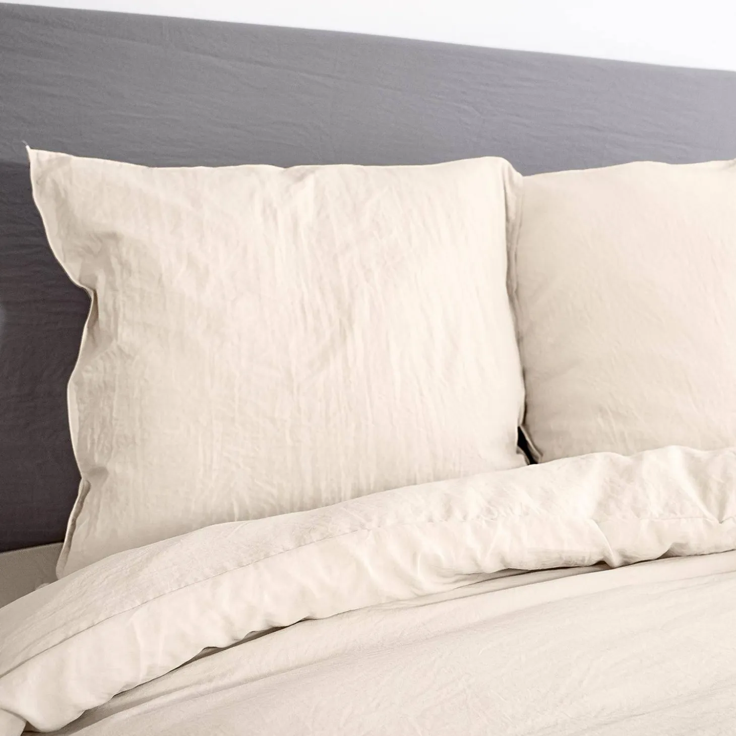 Jogo de cama em microfibra lavada areia