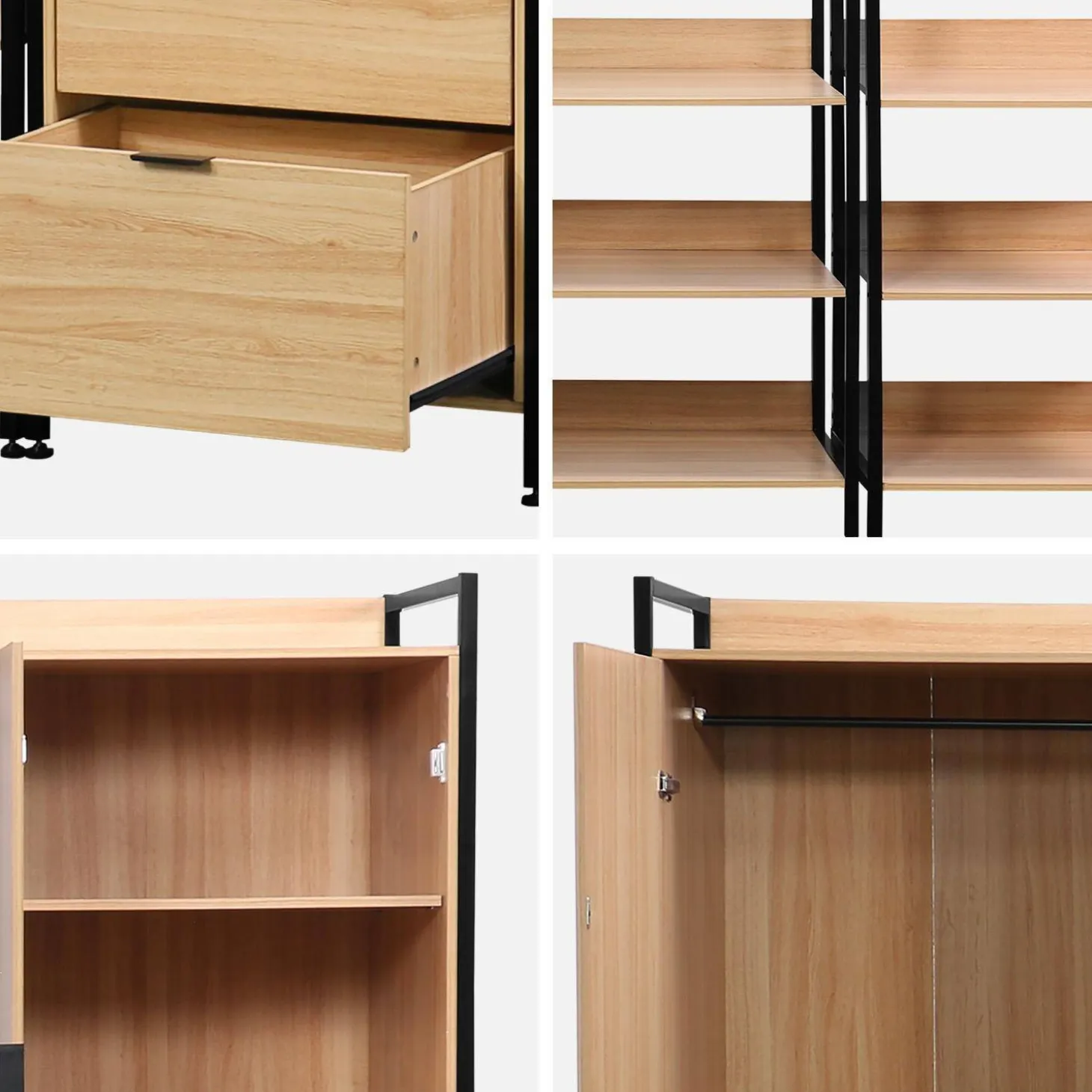 Kit de roupeiro modular com 5 elementos