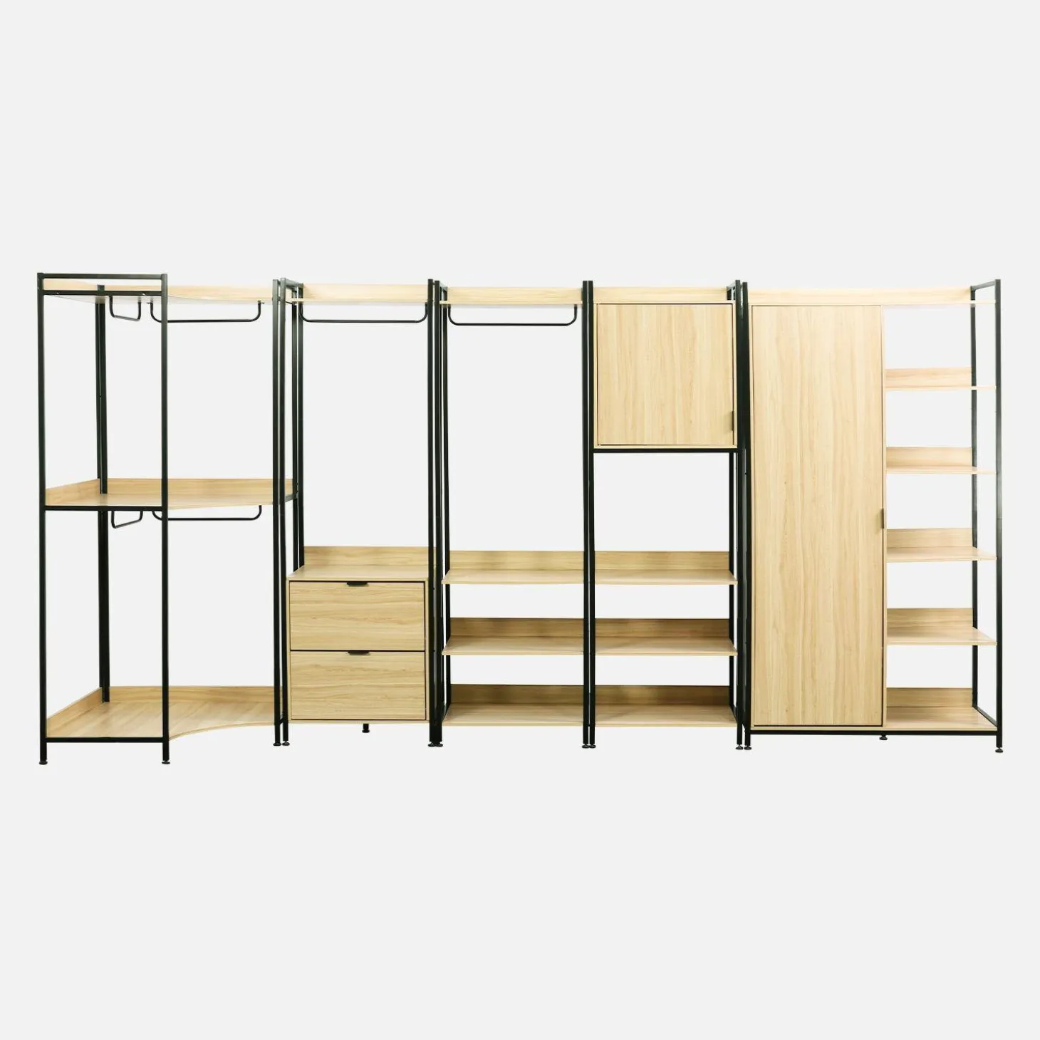 Kit de roupeiro modular com 5 elementos