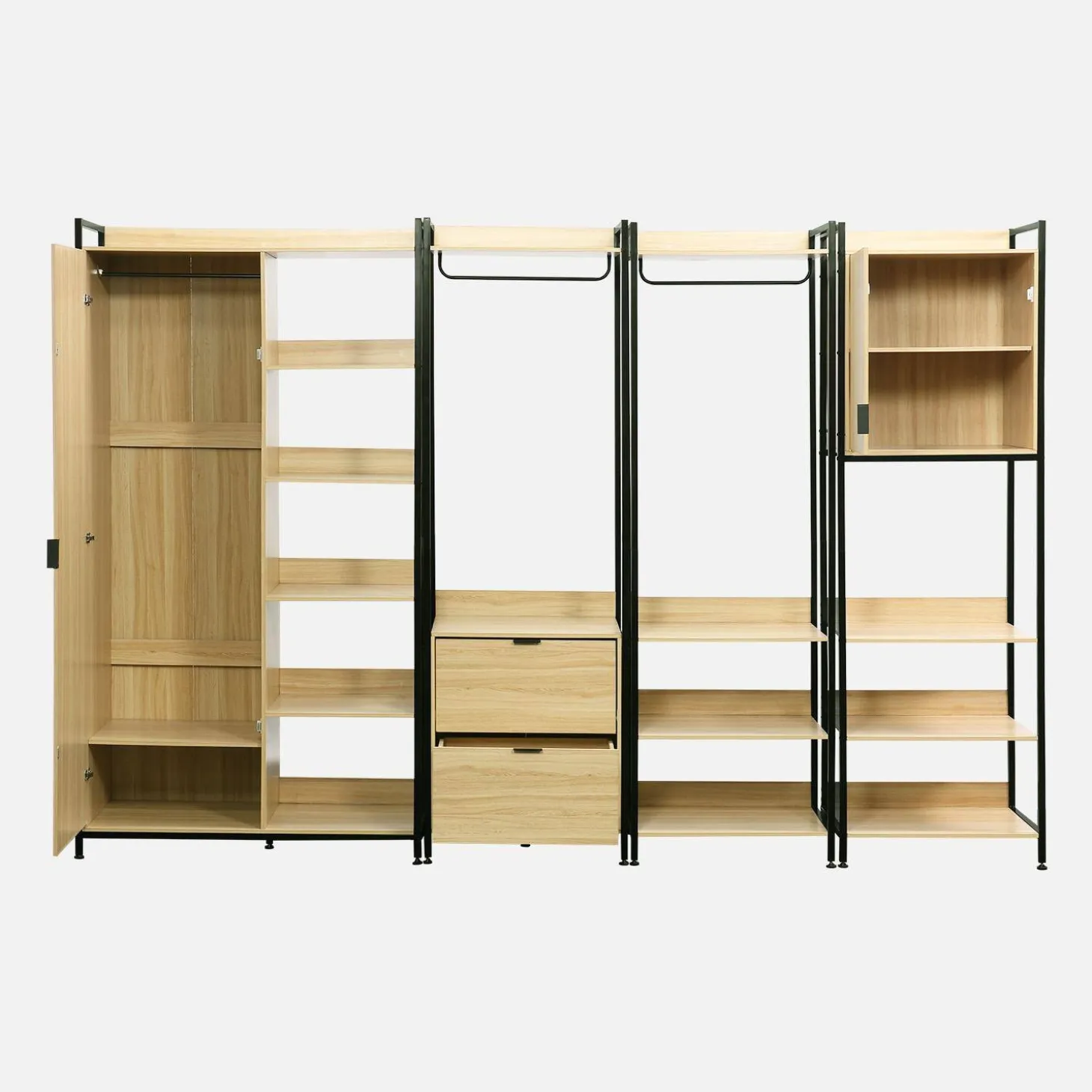 Kit de roupeiro modular com 4 elementos