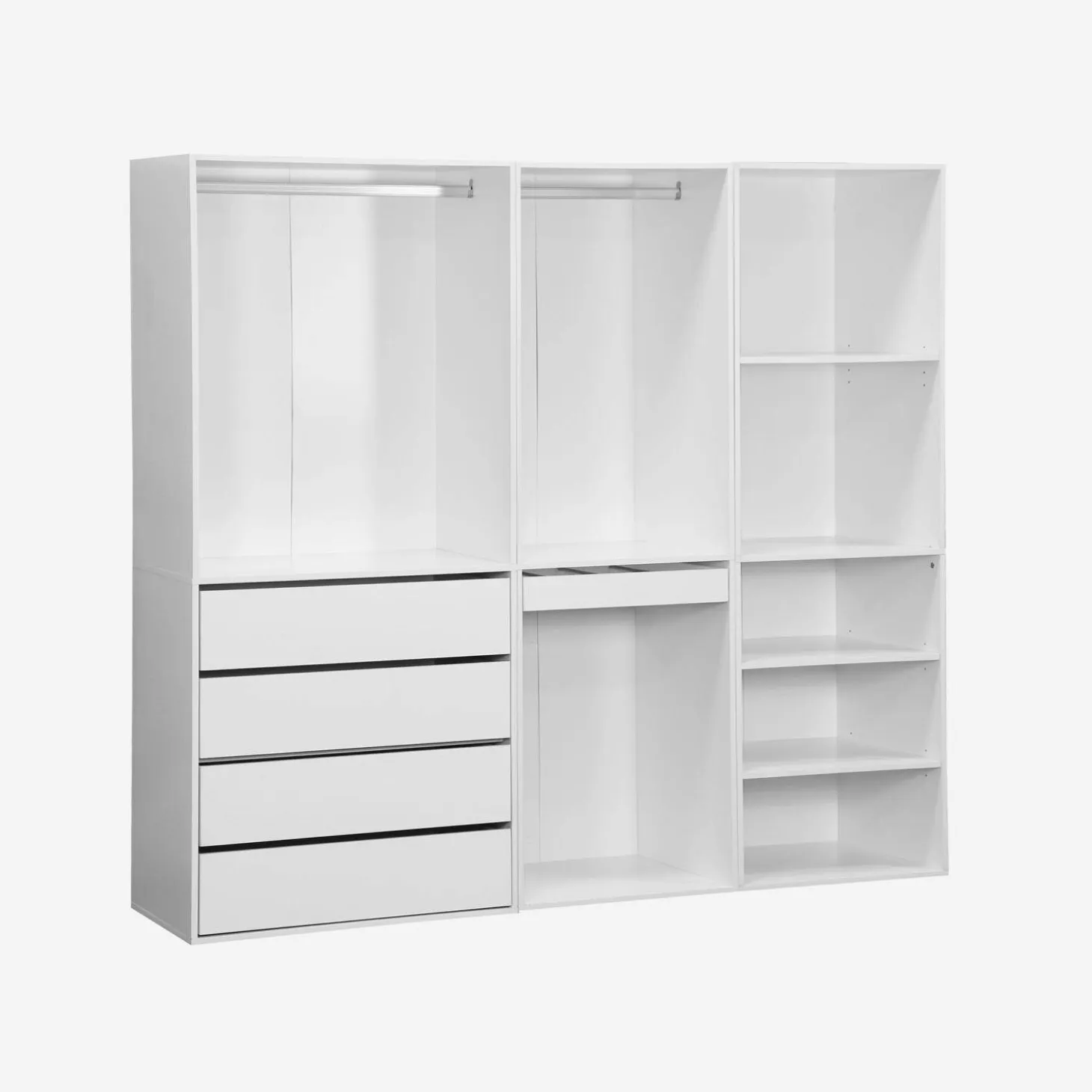Kit de roupeiro modular com 3 elementos