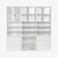 Kit prateleira, estante modular decorativa madeira, 9 elementos